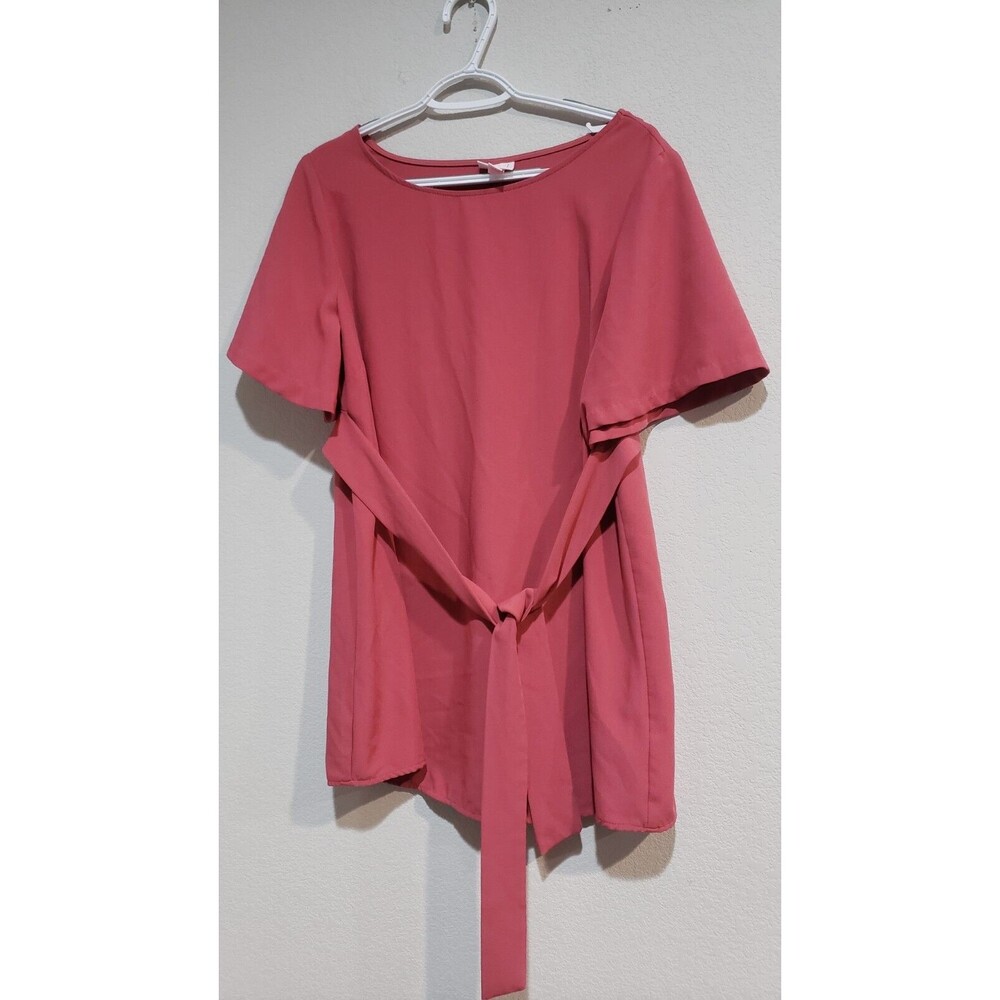 Ingrid Isabel Maternity Shirt Blouse Pink Front Tie Waist M